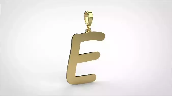 pendant alphabet comic sans  E small  3D print model