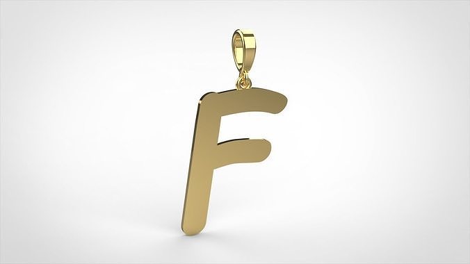 pendant alphabet comic sans   F small  3D print model