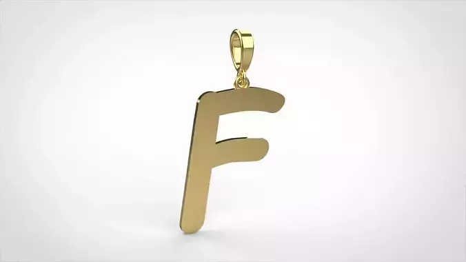 pendant alphabet comic sans   F small  3D print model