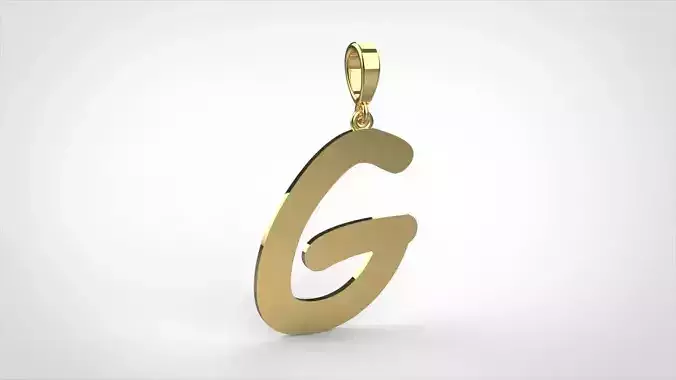 pendant alphabet comic sans  G small  3D print model