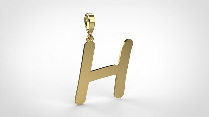 pendant alphabet comic sans  H small  3D print model