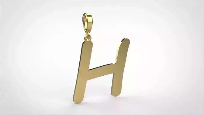 pendant alphabet comic sans  H small  3D print model
