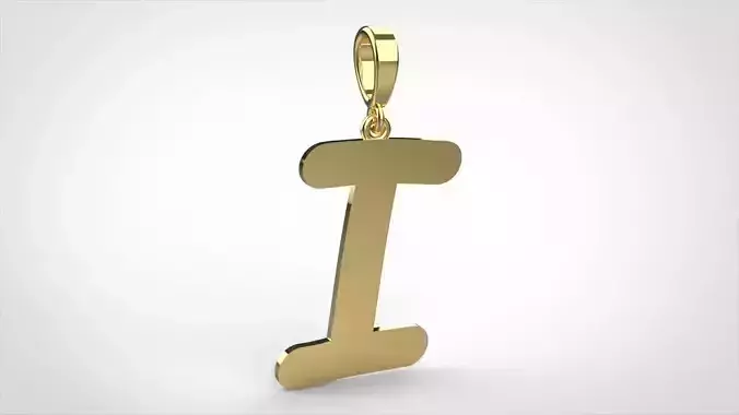 pendant alphabet comic sans   I small  3D print model