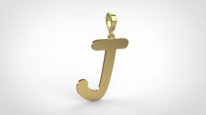 pendant alphabet comic sans  J small  3D print model