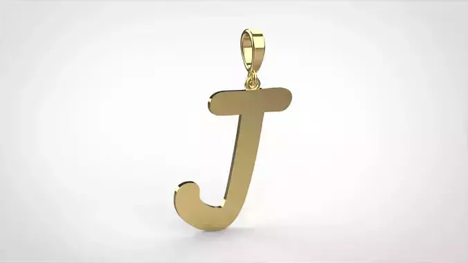 pendant alphabet comic sans  J small  3D print model