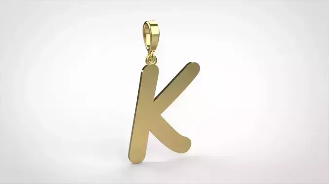 pendant alphabet comic sans   K small  3D print model