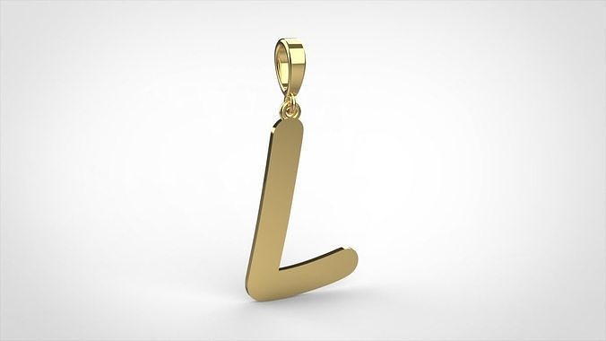 pendant alphabet comic sans  L small  3D print model