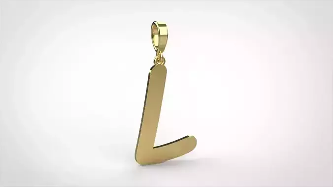 pendant alphabet comic sans  L small  3D print model