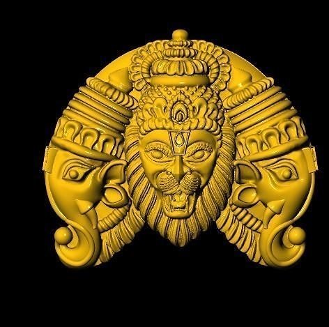  Hanuman Ganesh Narasimha Nail Pendant 3D print model