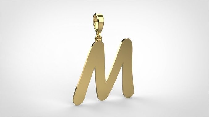 pendant alphabet comic sans  M small  3D print model