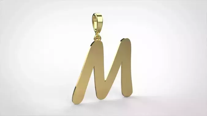 pendant alphabet comic sans  M small  3D print model