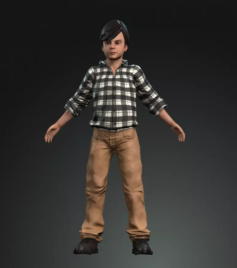 Asian Boy rigged 3D model 3D model