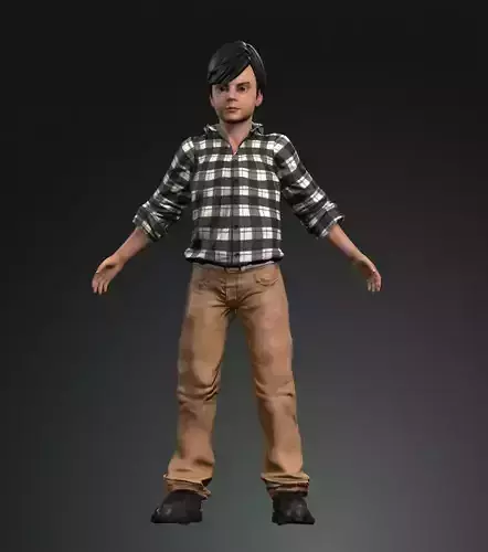 Asian Boy rigged 3D model