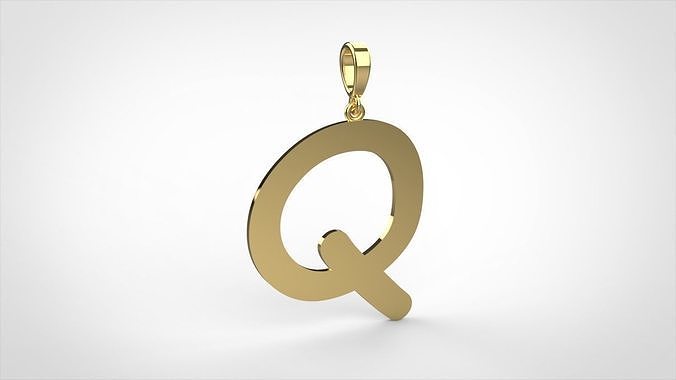 pendant alphabet comic sans  Q small  3D print model