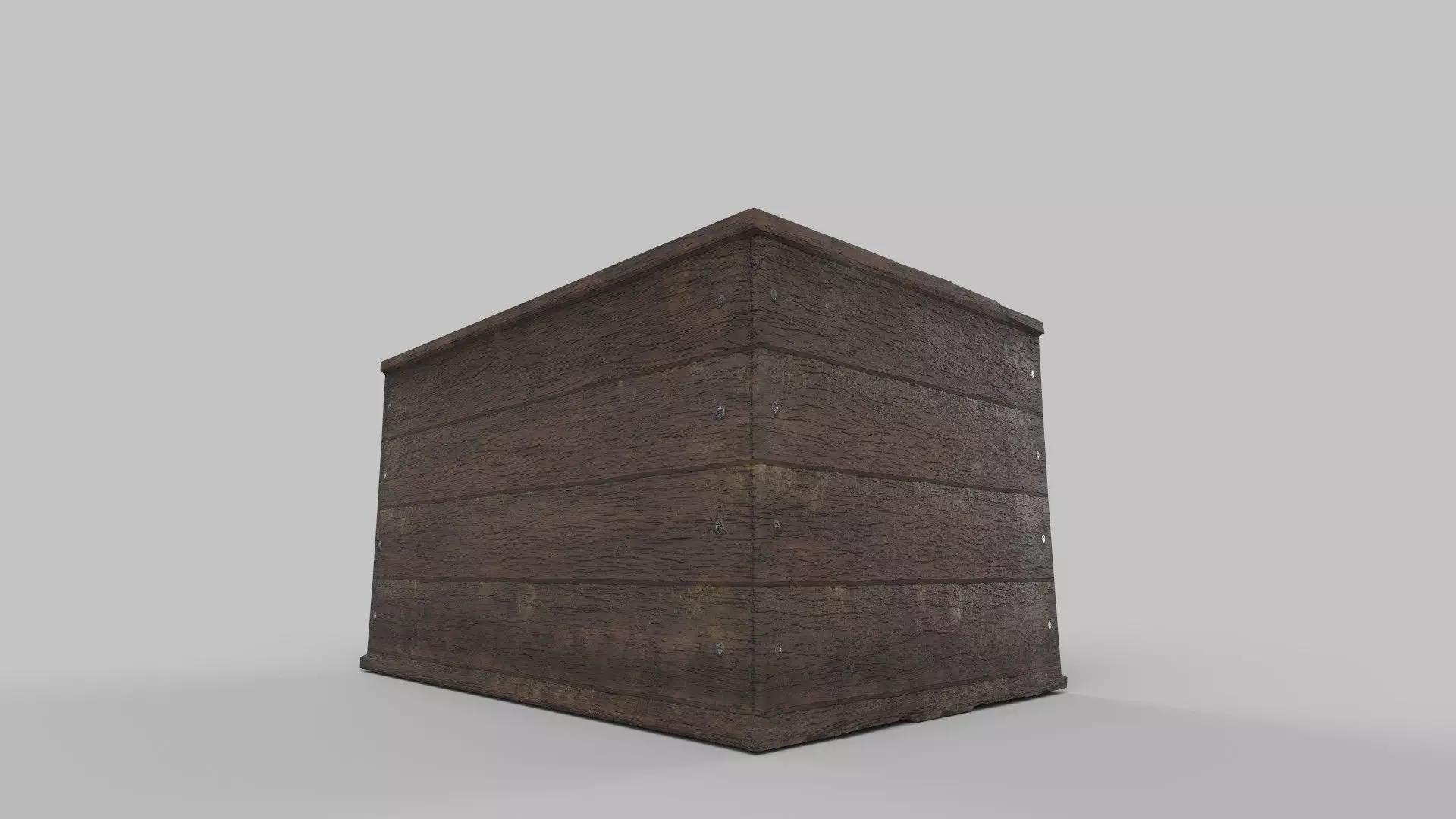 Wood box Low-poly 3D model_0