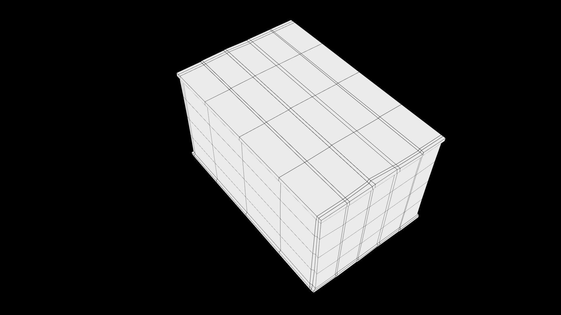 Wood box Low-poly 3D model_9