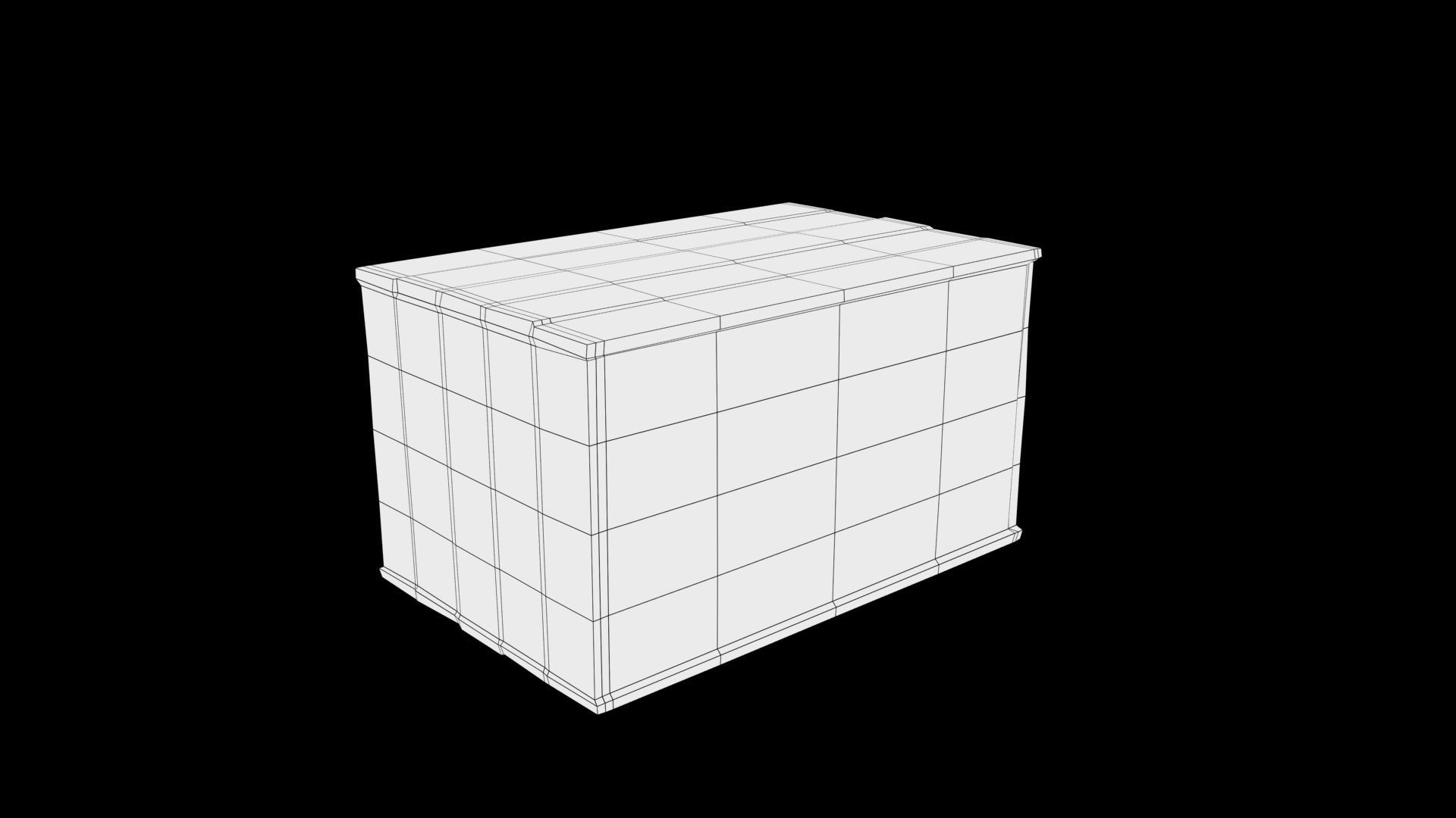 Wood box Low-poly 3D model_7