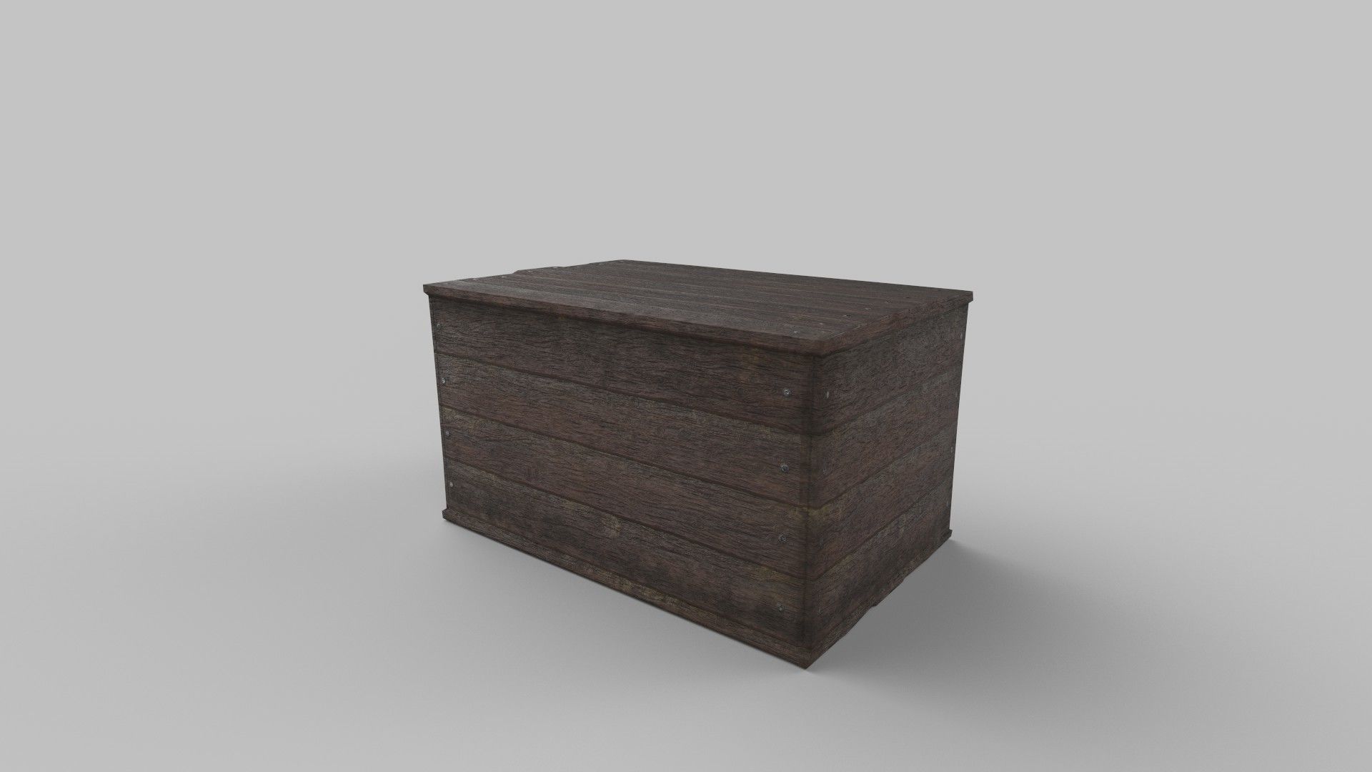 Wood box Low-poly 3D model_3