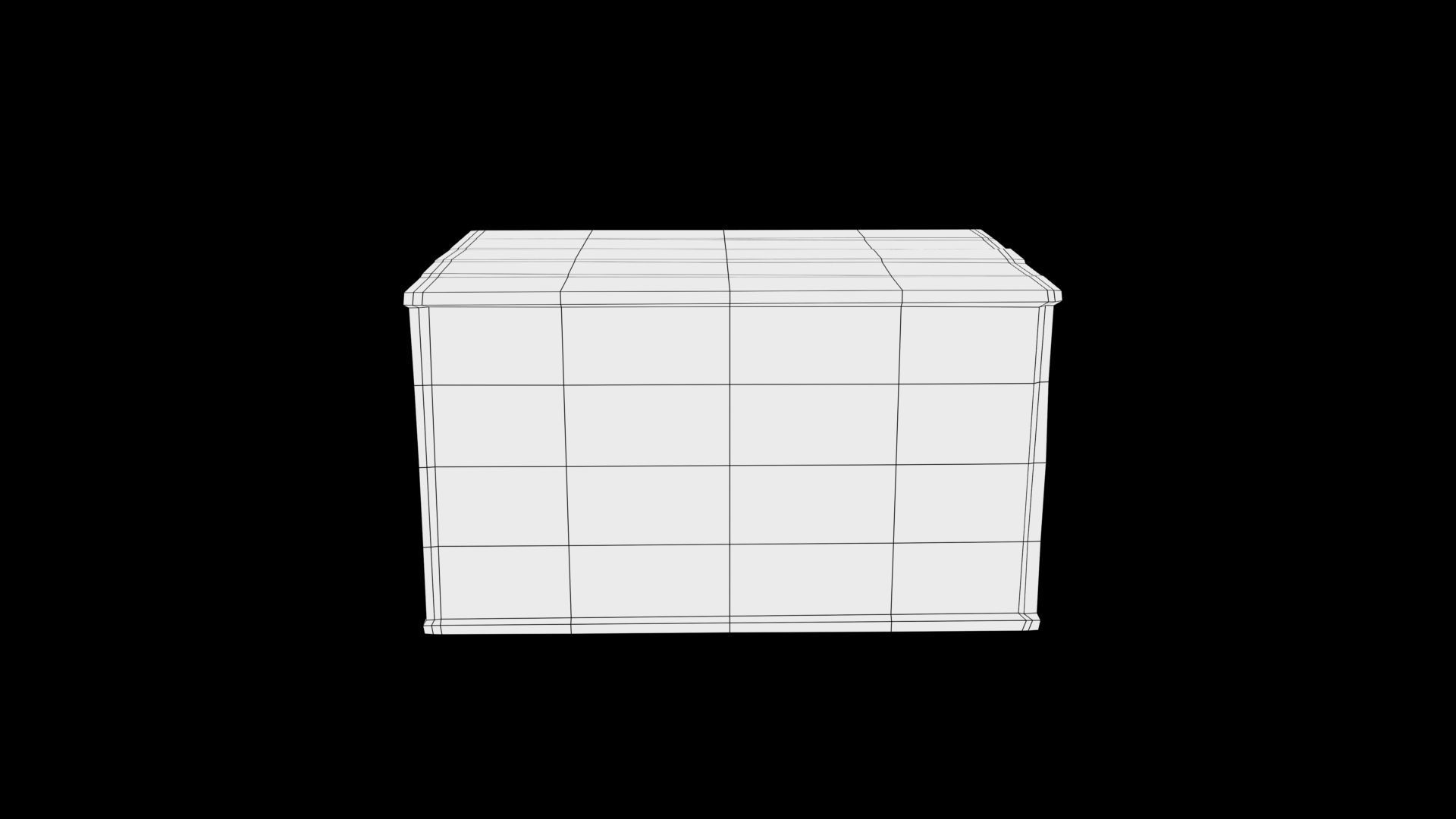 Wood box Low-poly 3D model_5
