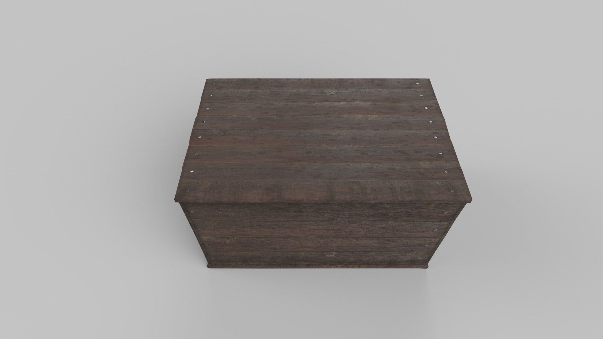 Wood box Low-poly 3D model_1