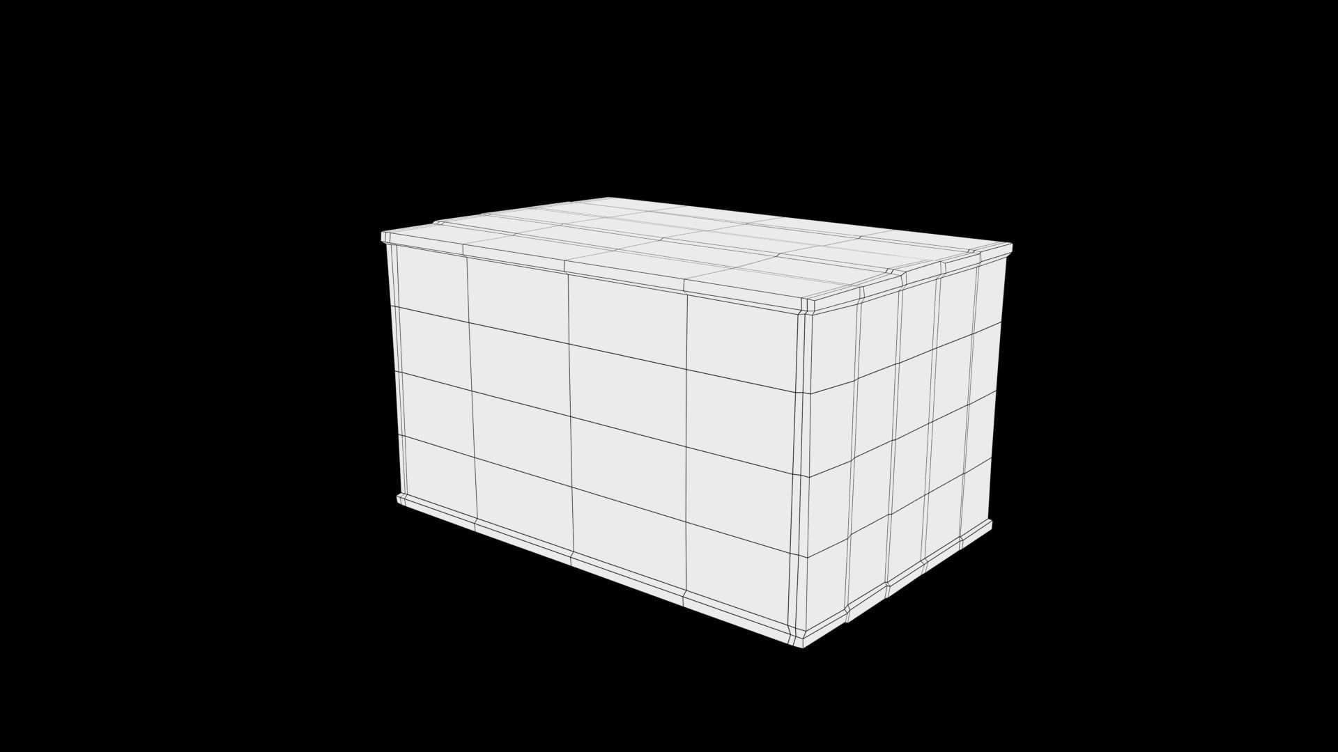 Wood box Low-poly 3D model_6