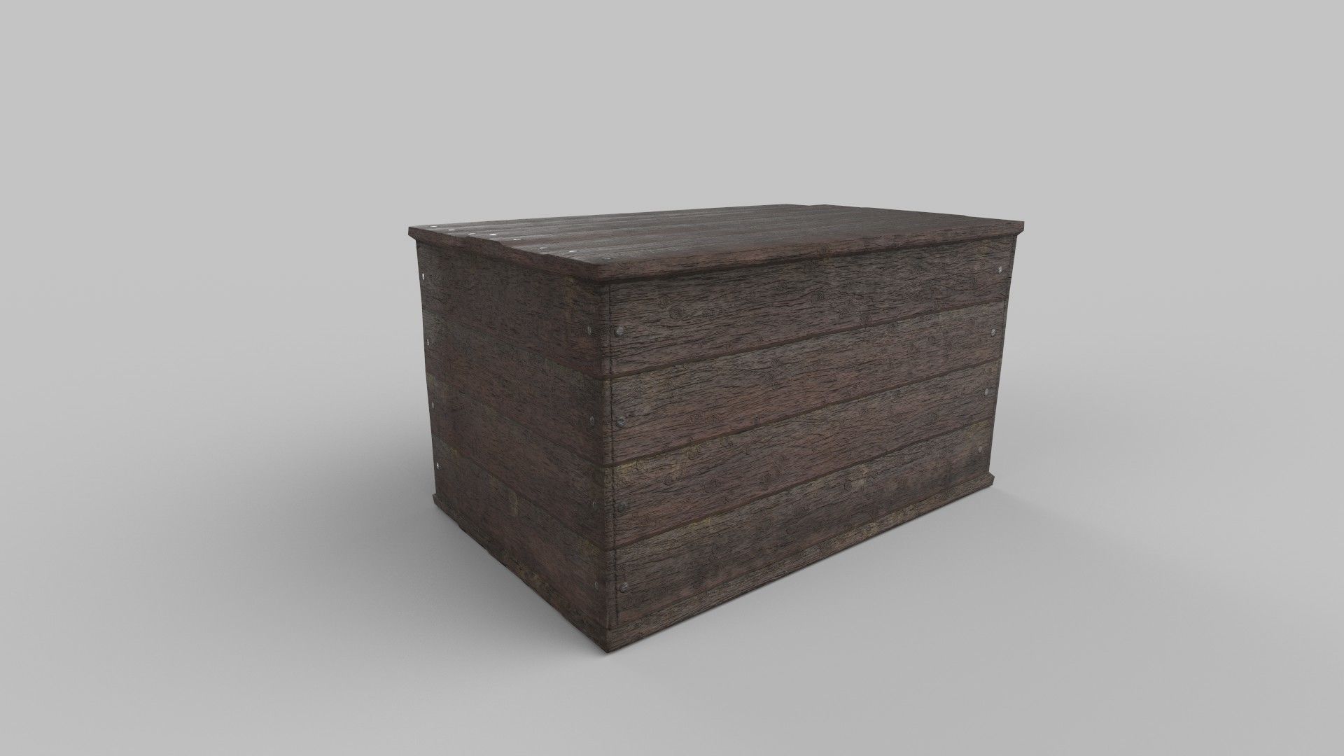 Wood box Low-poly 3D model_4