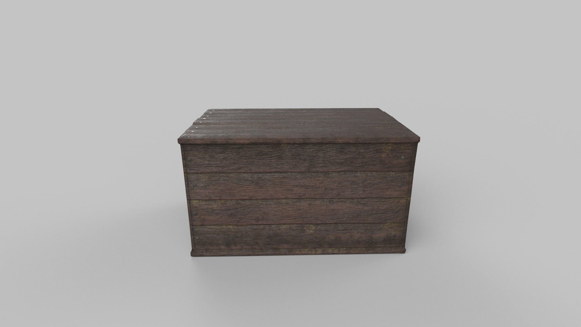 Wood box Low-poly 3D model_2