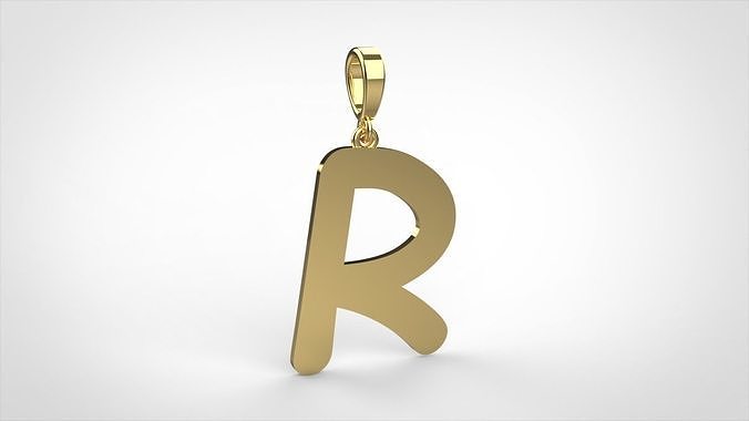 pendant alphabet comic sans  R small  3D print model