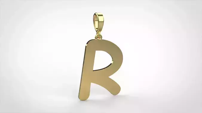 pendant alphabet comic sans  R small  3D print model