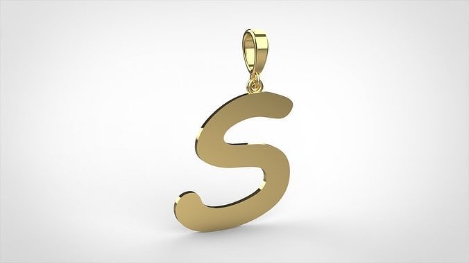 pendant alphabet comic sans  S small  3D print model