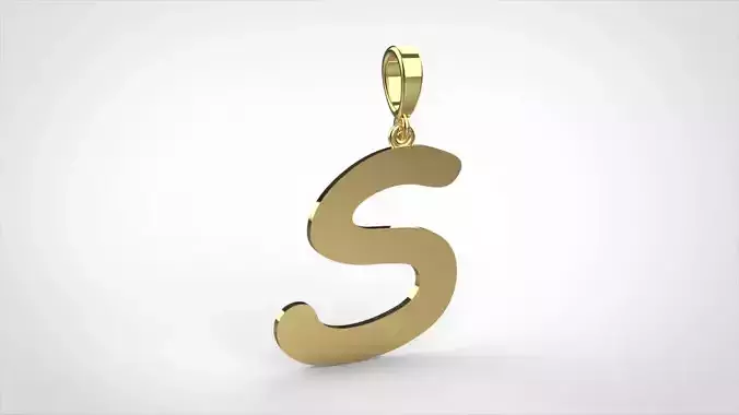 pendant alphabet comic sans  S small  3D print model