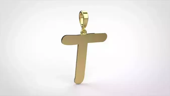 pendant alphabet comic sans  T small  3D print model