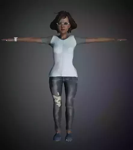 Asian Girl rigged 3D model
