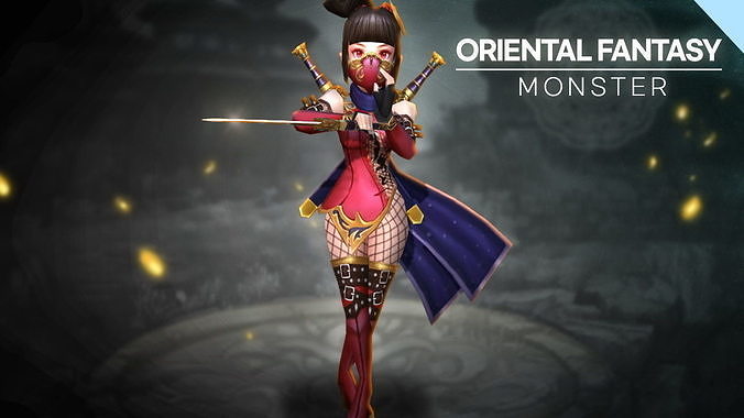 Oriental Fantasy Monster - Ani Low-poly 3D model