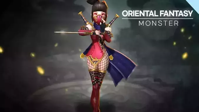 Oriental Fantasy Monster - Ani Low-poly 3D model