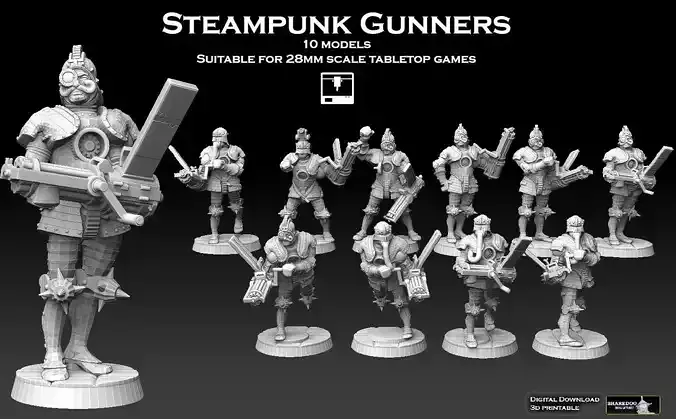 Steampunk Gunners 3D print model