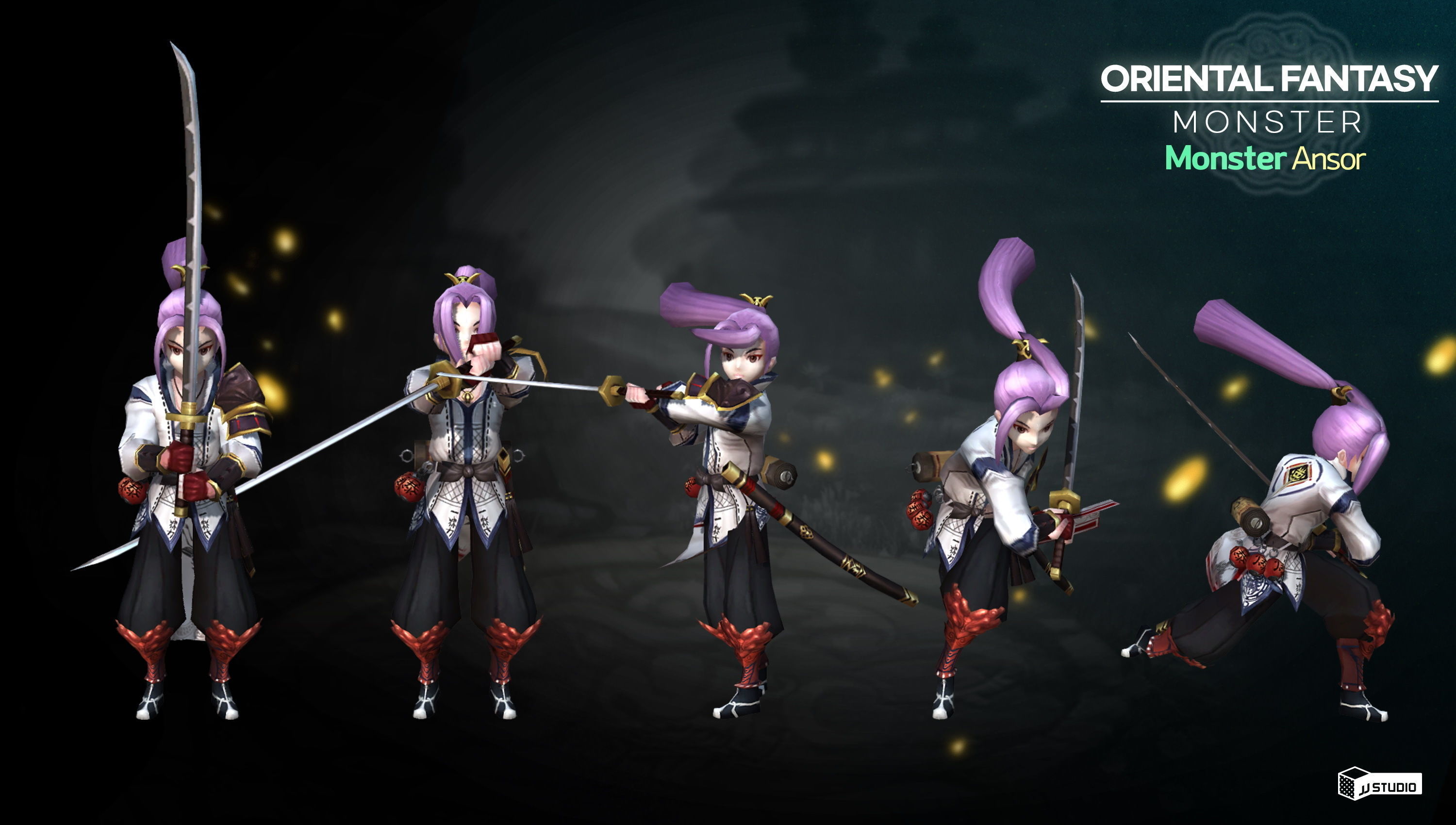 Oriental Fantasy Monster - Ansor Low-poly 3D model_4