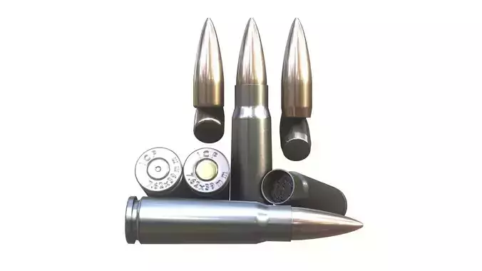 762x39mm Cartridge Low-poly 3D model