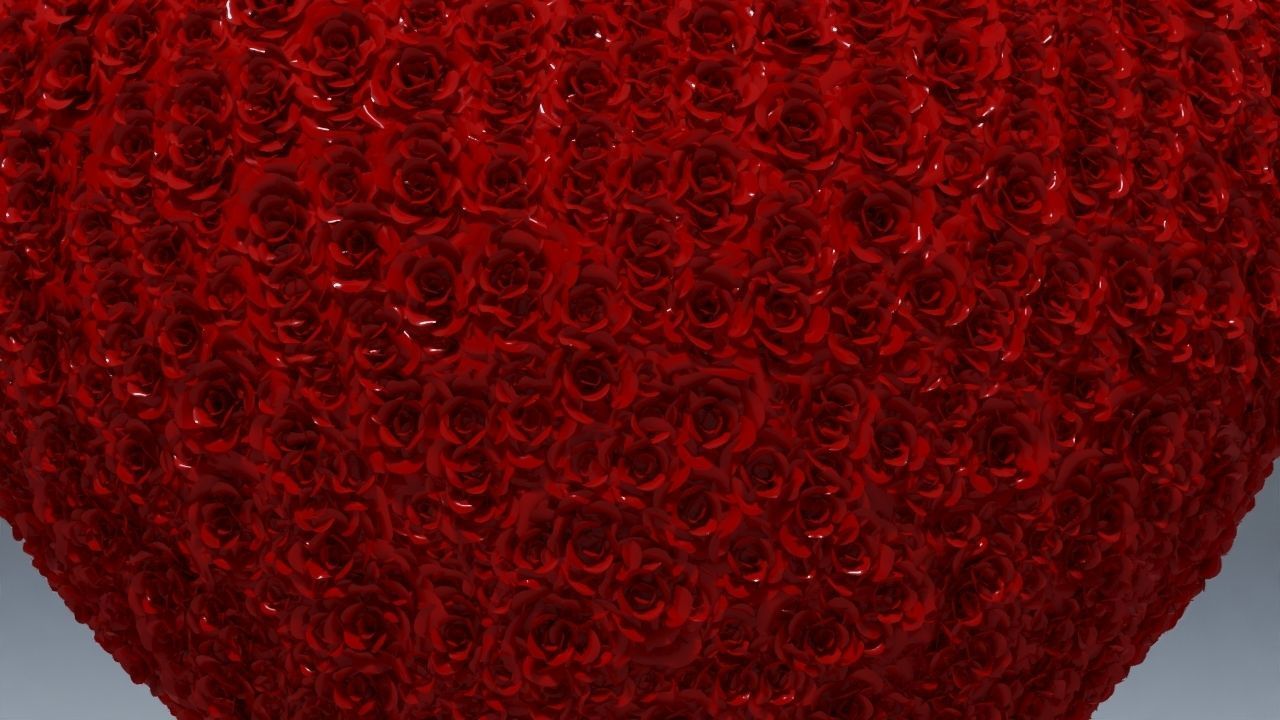 Valentines Day Rose Heart 3D model_10