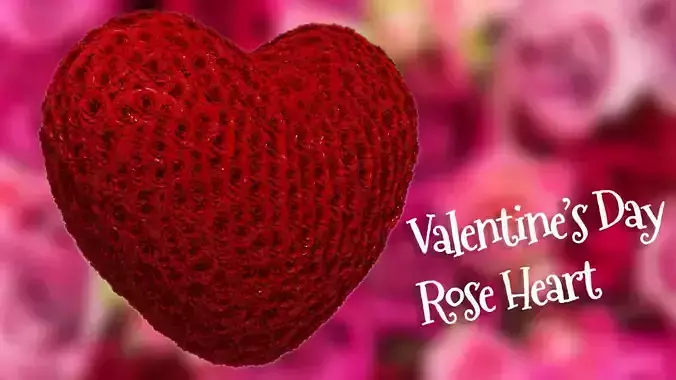 Valentines Day Rose Heart 3D model