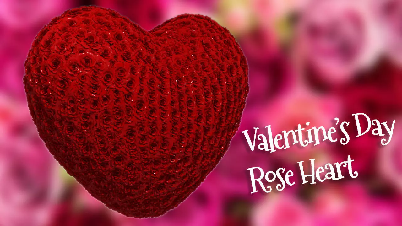 Valentines Day Rose Heart 3D model_0