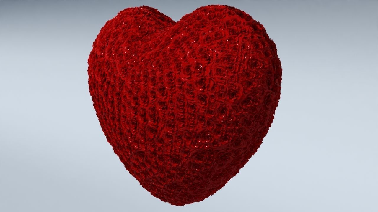 Valentines Day Rose Heart 3D model_4