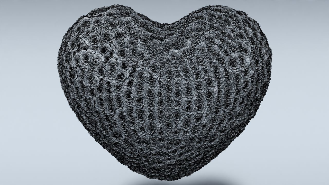 Valentines Day Rose Heart 3D model_3