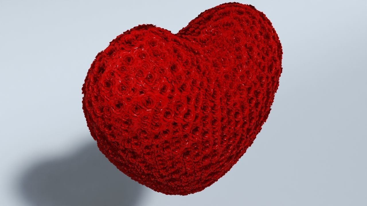 Valentines Day Rose Heart 3D model_6