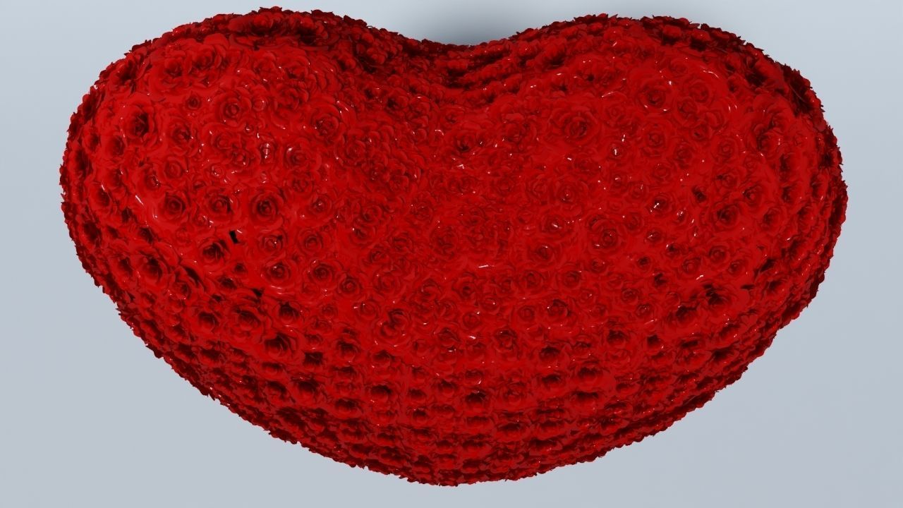 Valentines Day Rose Heart 3D model_8