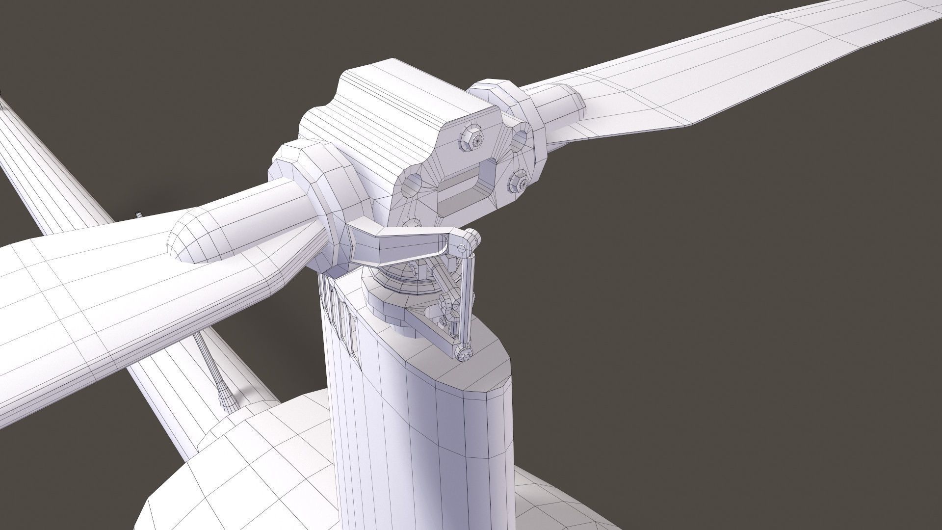Robinson R22 Blue Complex Animation Low-poly 3D model_18