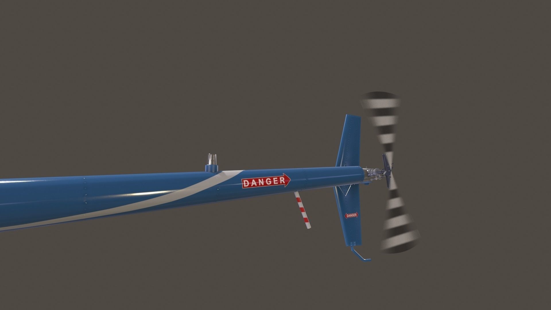 Robinson R22 Blue Complex Animation Low-poly 3D model_8