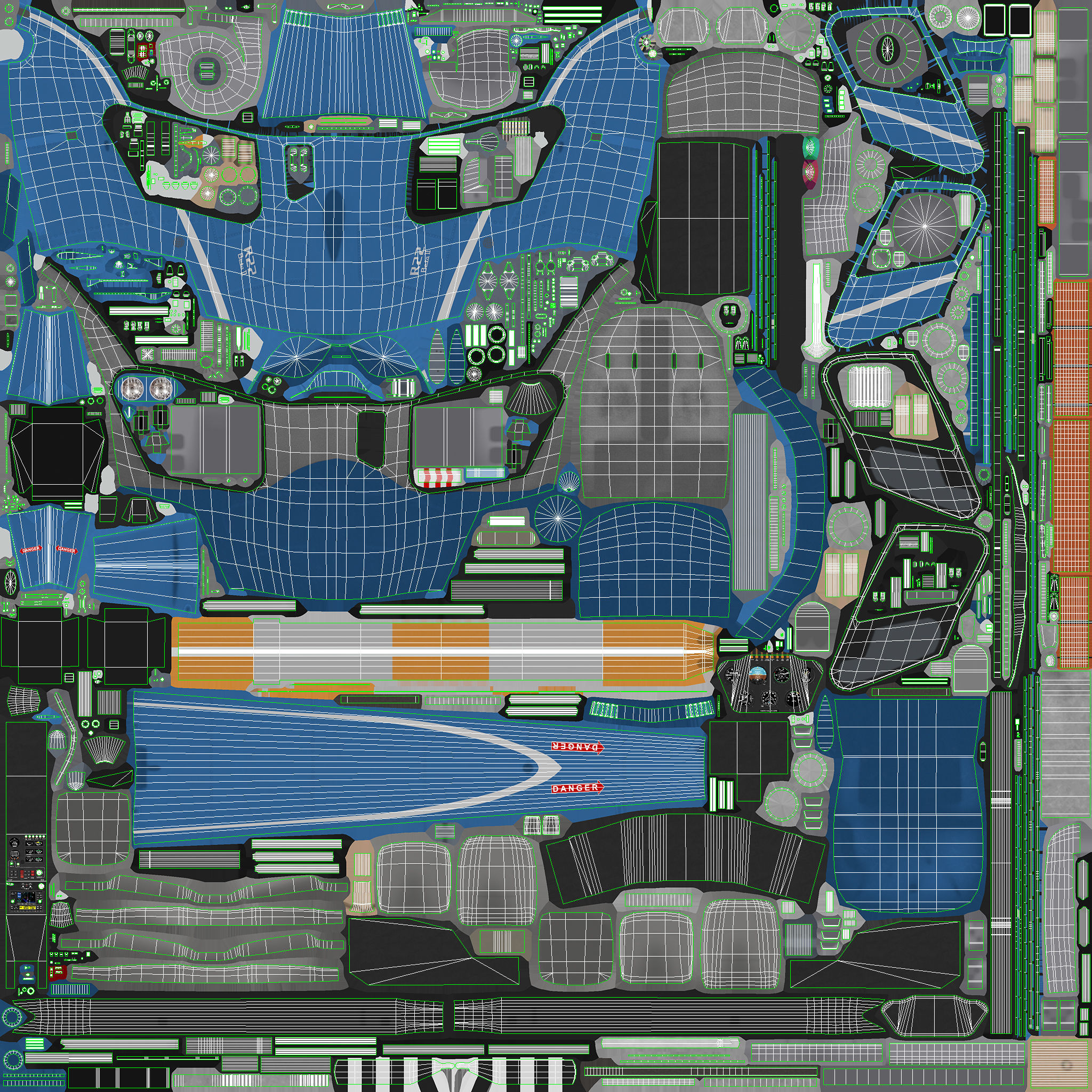 Robinson R22 Blue Complex Animation Low-poly 3D model_23