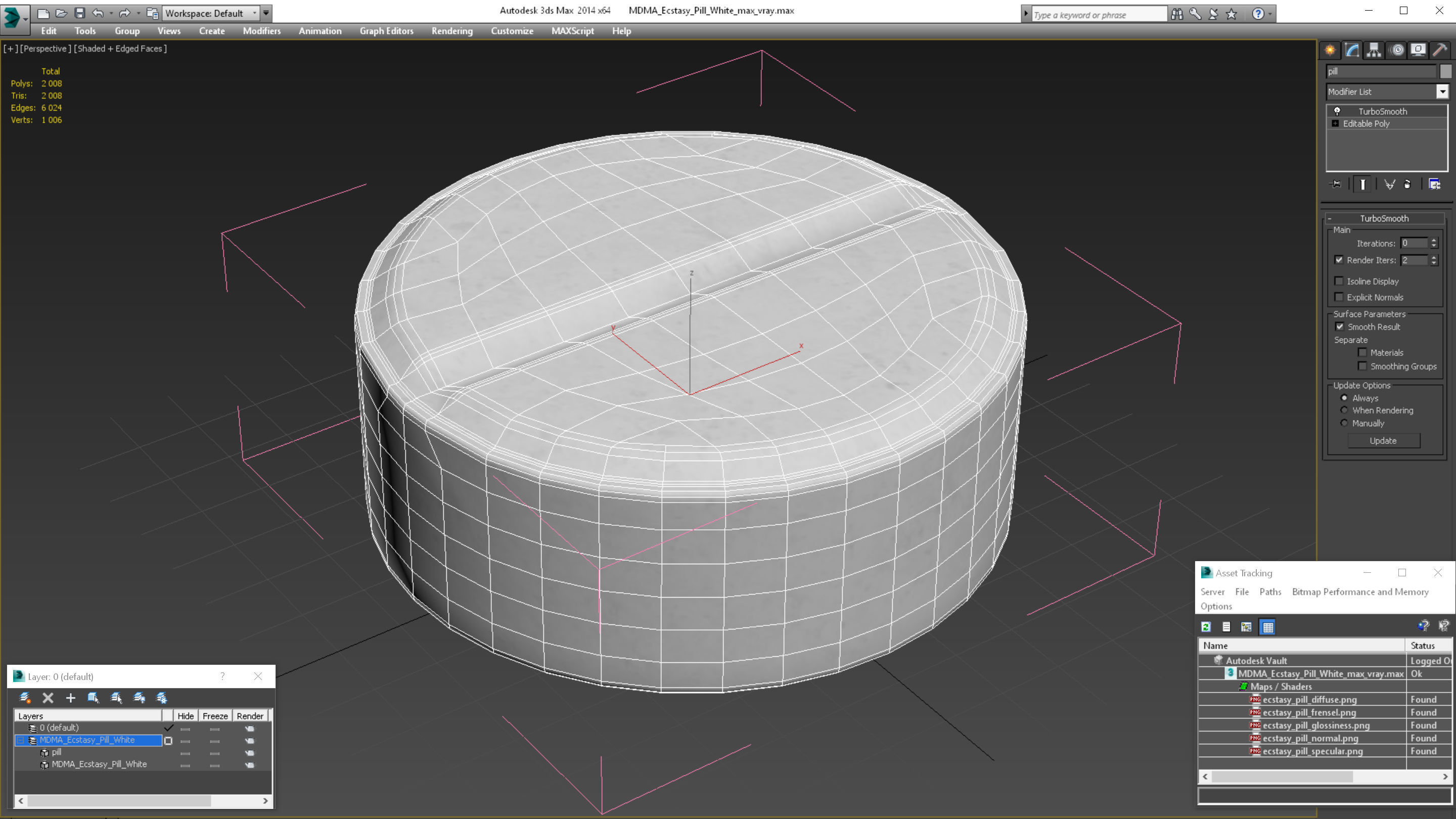 MDMA Ecstasy Pill White 3D model_18