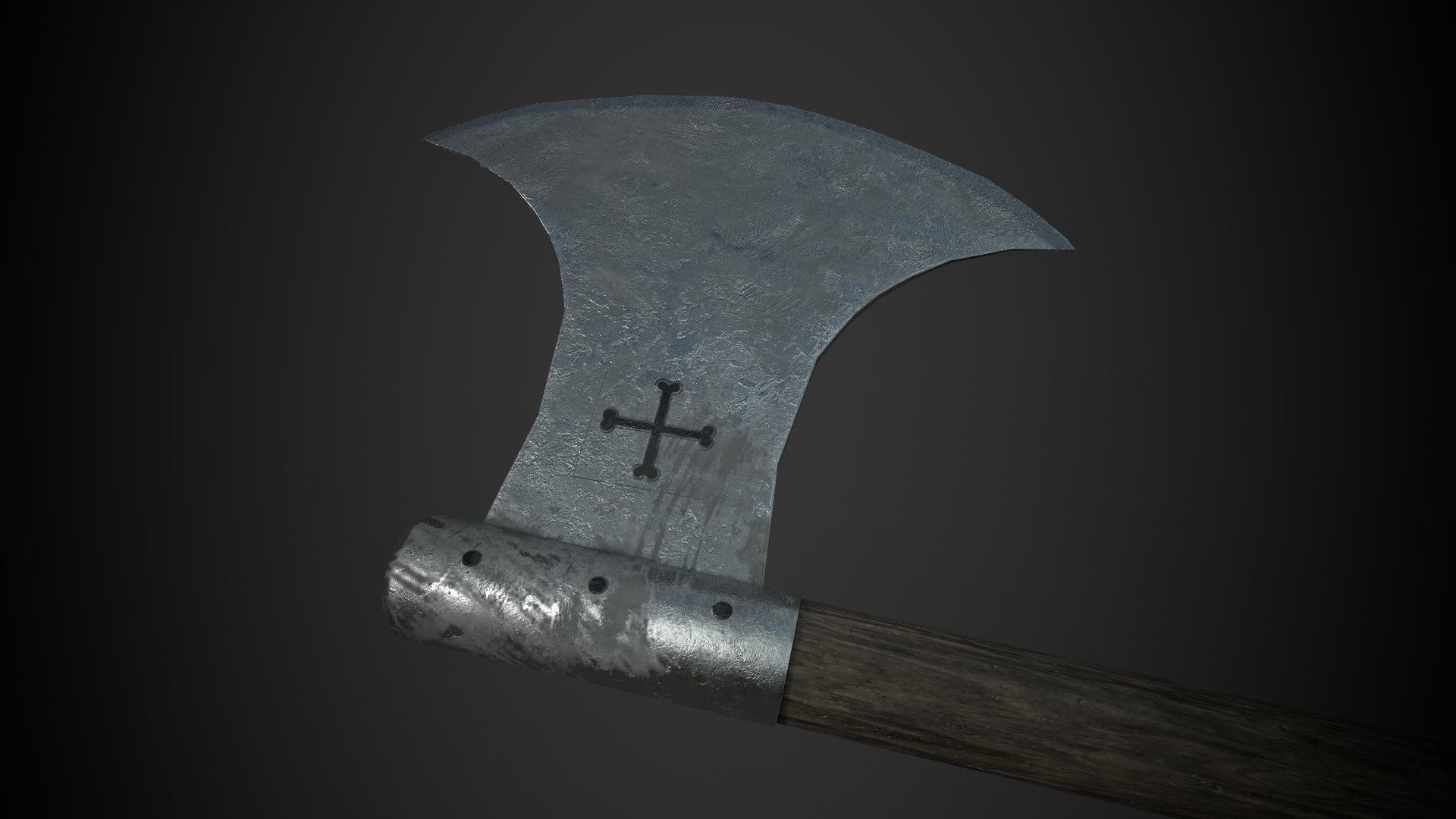 Medieval Axe V3 3D model_9